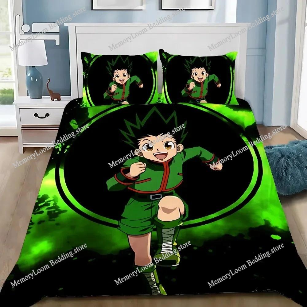 3D Печать Модный Мягкий Набор Постельного Белья с Аниме Hunter×Hunter Пододеяльник Наволочка Одеяло Размер King/Queen Для Мальчиков Взрослых Комплект Постельного Белья