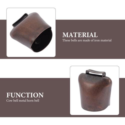 BUGUUYO 2-Piece Vintage Cowbell Mini Bell, Loud Bronze Bell for Anti-Cold Dogs, Farm Animal Bell, Vintage Bell, Small Brass Bell, Craft Retro Bell, Cu