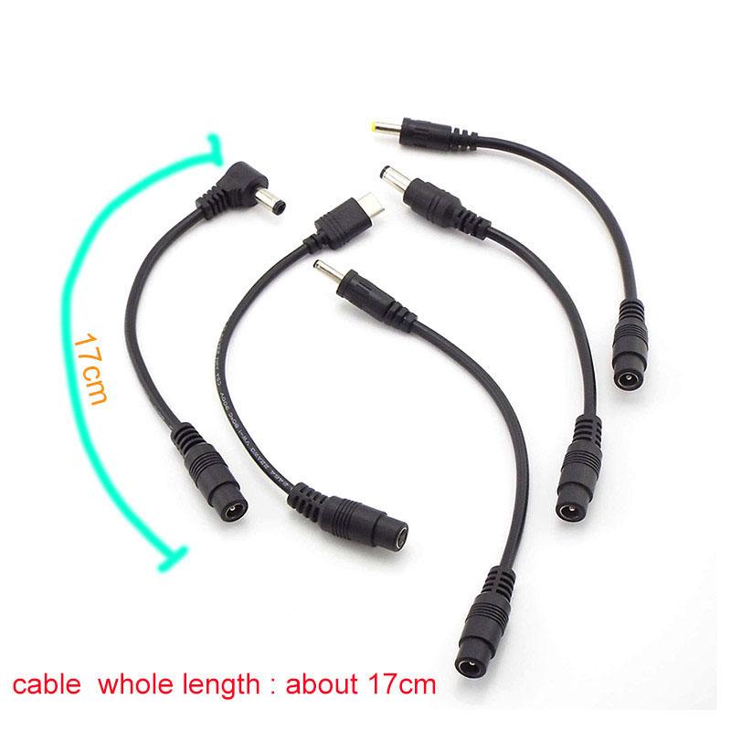 5.5x2.1mm DC Female To 5.5 3.5 4.0 Male Connector 5.5 2.1 5.5x2.5 3.5x1.35mm 4.0x1.7mm Type C Cable Cord Converter Extend Plug