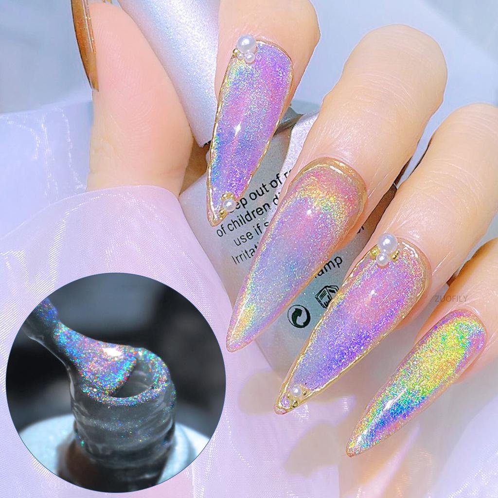8ml Rainbow Cat Eye Gel Polish Laser Glitter Universal Nail Polish UV LED Gel Manicure Decor