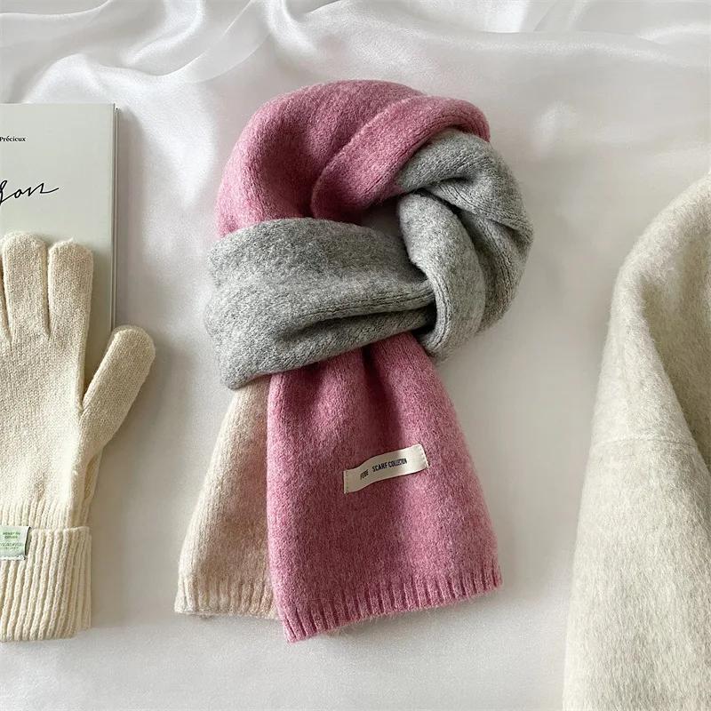 Индивидуальный корейский теплый зимний вязаный женский шарф модный толстый шерстяной шарф из пряжи шарф женская шаль шейный платок