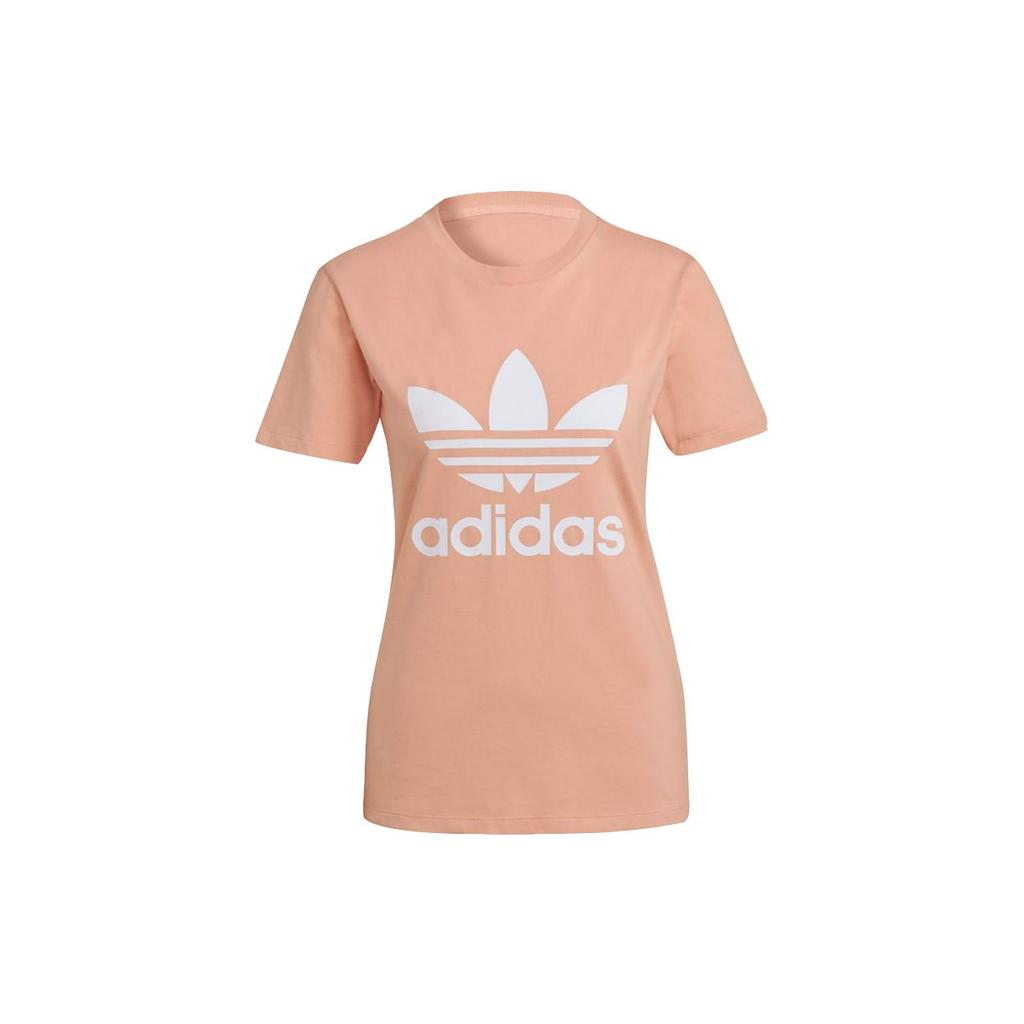 adidas Оригинальная женская футболка с коротким рукавом Originals Adicolor Classics с логотипом, спортивная, ретро, повседневная, розовая H33566