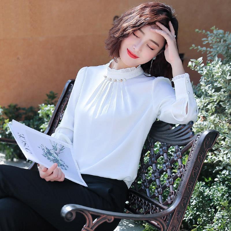 Женская атласная рубашка с длинным рукавом, тонкая верхняя рабочая одежда, свободная рубашка больших размеров