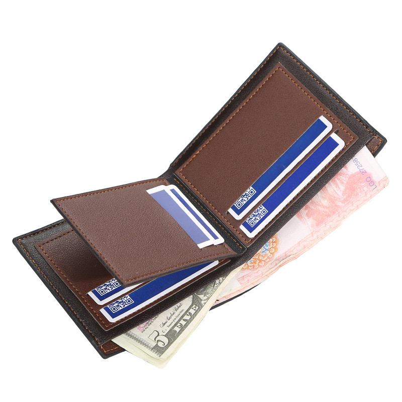 Винтажный мужской короткий кошелек из искусственной кожи, кошельки с держателем для карт, деловой кошелек
