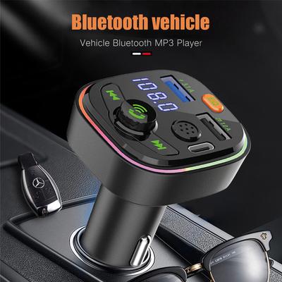 Беспроводной FM-трансмиттер Bluetooth 5.0 Дисплей Быстрая зарядка 20 Вт Двойное USB-зарядное устройство 4.1A Комплект громкой связи для автомобиля FM-модулятор Эквалайзер одной кнопкой