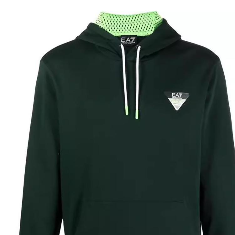 Emporio Armani Толстовка с логотипом однотонная SS23 Мужские худи Зеленый 6LPM72-PJEQZ-1860