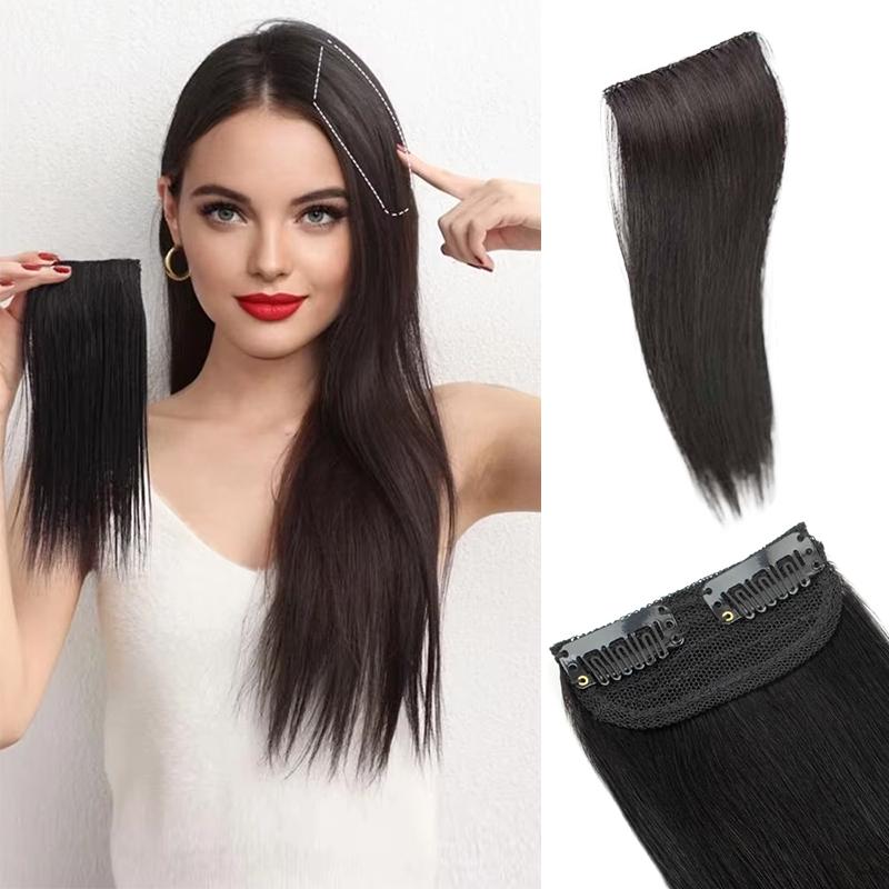 MISS WIG Синтетические короткие прямые накладки для волос, гладкие и пушистые, на клипсах, для женщин, для увеличения объема волос, аксессуары