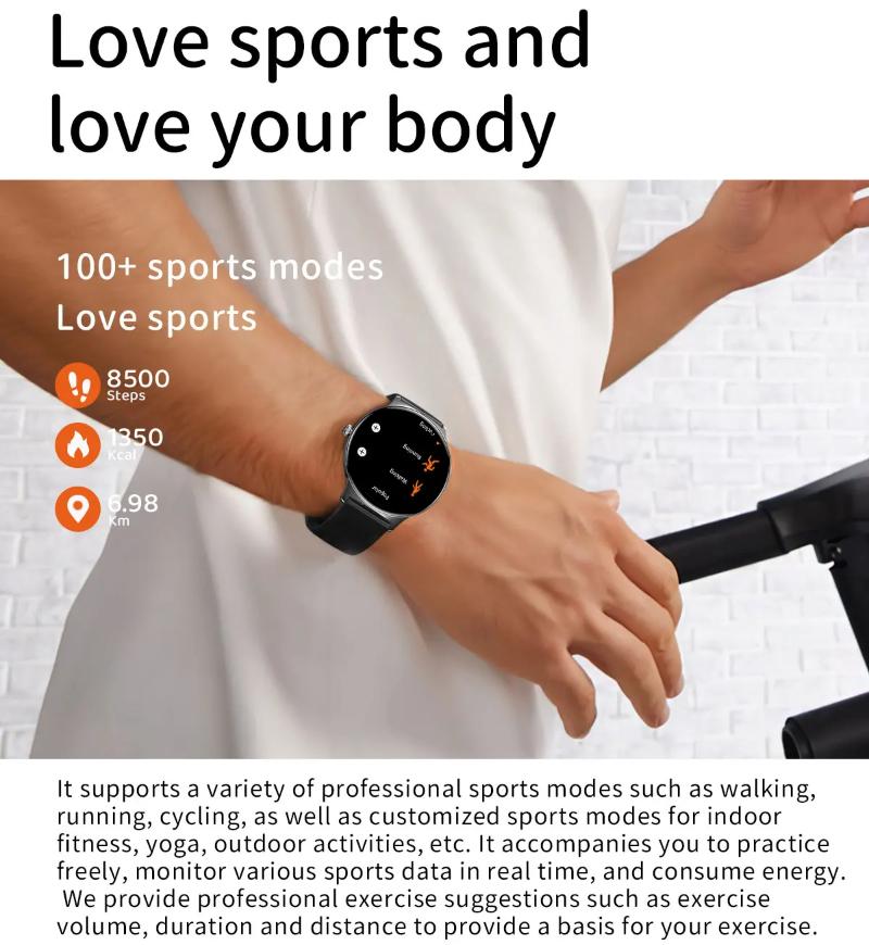 Новые умные часы 2025 года для женщин в подарок 1,43-дюймовый полностью сенсорный экран спортивные фитнес-часы Bluetooth-звонки цифровые умные часы женские