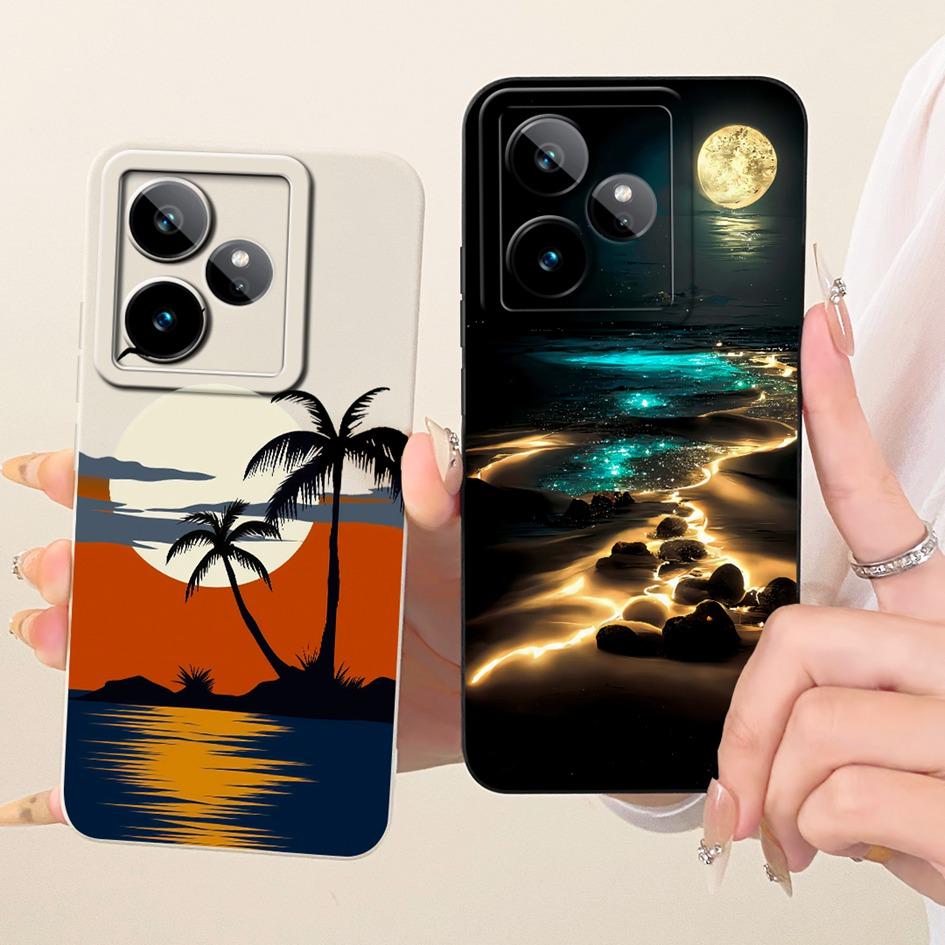 Чехол для Realme GT 7 RMX5061 Креативный мультяшный кот Конфетный окрашенный чехол Мягкий силиконовый бампер Для Realme GT7 Pro 7T RealmeGT7 Funda