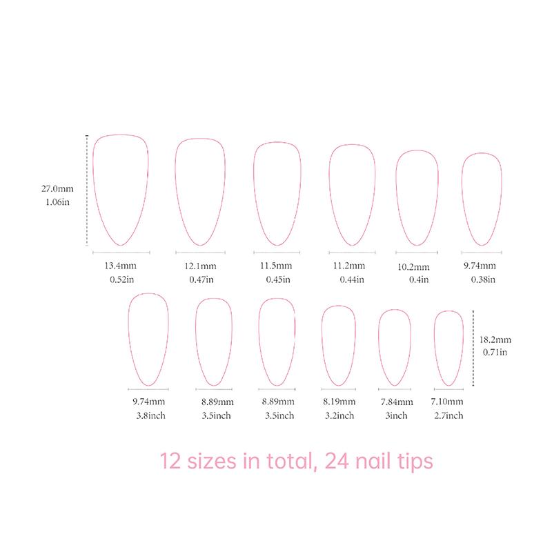 24 шт. Розово-белые градиентные маленькие в горошек накладные ногти с желеобразным клеем, съемные накладные ногти, полное покрытие, накладные ногти