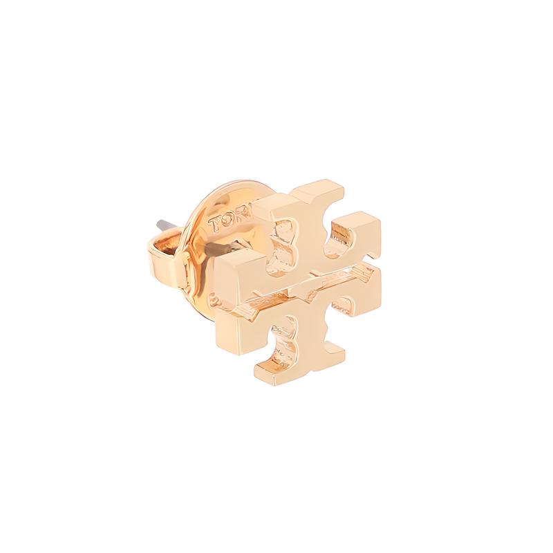 Tory Burch Серьги-гвоздики с латунным логотипом-буквой Женские Золотые 17843-Золотой F