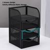 Black Desktop Organizer Metal Stationery Organizer Pen Container Desk Organizer  For Home