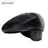 Autumn and Winter Imitation Mink Hat Male, Grandpa Forward Hat Peaked Hat Thermal Hat