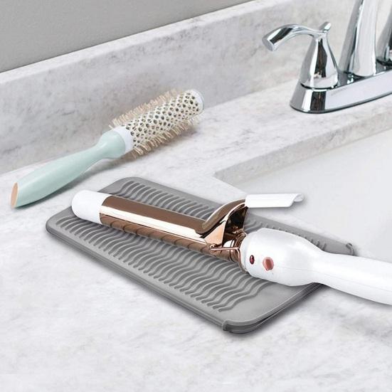 Силиконовый термостойкий коврик, выпрямитель для волос, плоский утюг, щипцы для завивки, волнистый дизайн, противоскользящие щипцы для завивки, теплоизоляционный чехол