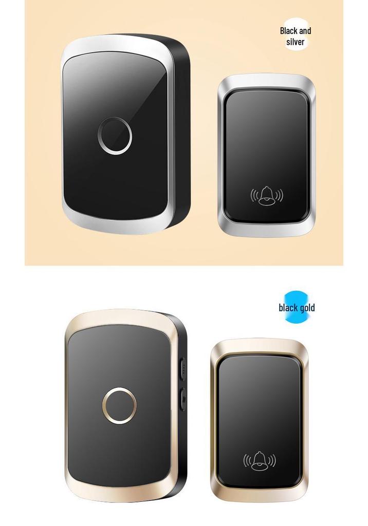 Self-Powered Waterproof Wireless Doorbell with Long-Range Remote and Elderly Call Button