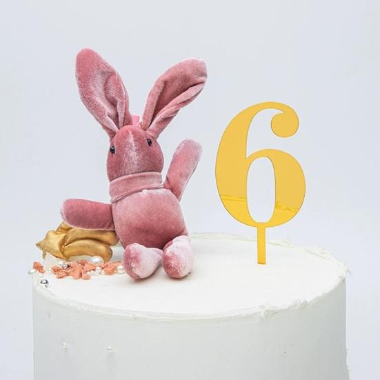 Numbers Birthday Cake Candle Holder Set Acrylic Cake Topper Reusable Party Cake Accessories for Birthdays Anniversaries Weddings