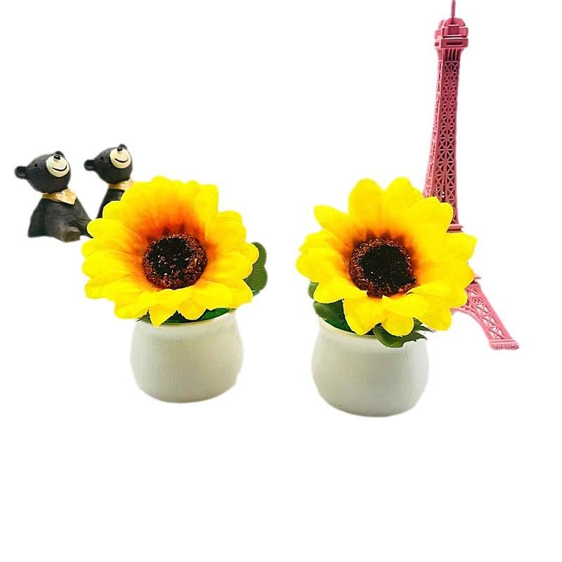 Artificial Small Sunflower Plant Potted Plant Bonsai For Home Decor Flower