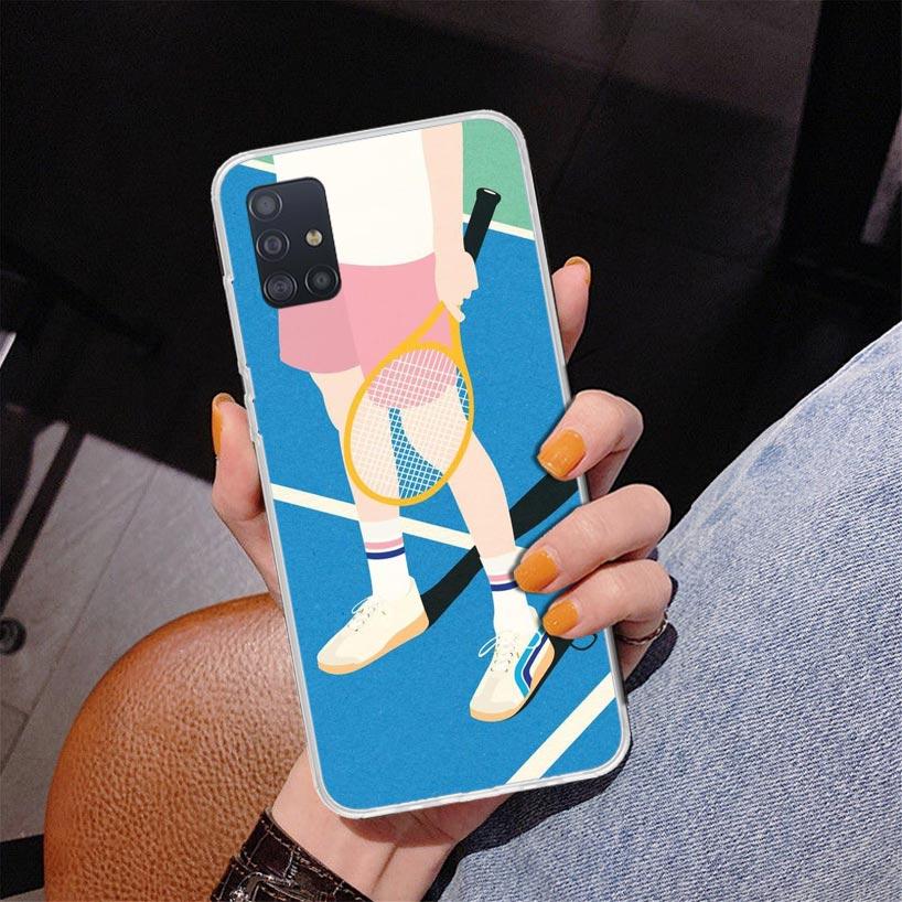 Tennis Sport Phone Case For Samsung Galaxy A52 A32 A22 A12 A51 A31 A50S A30S A20S A10S Note 20 Ultra 10 Plus S10 A72 A71 Galaxy