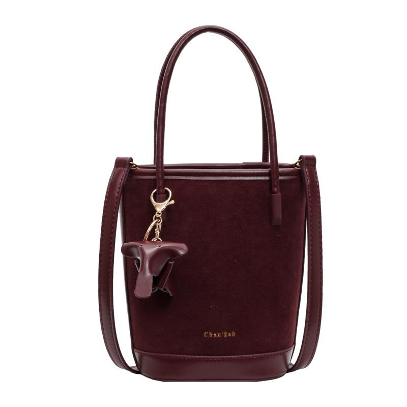 Сумки красного вина для женщин универсальная мини-сумка на плечо простые сумки через плечо замшевые буквы винтаж