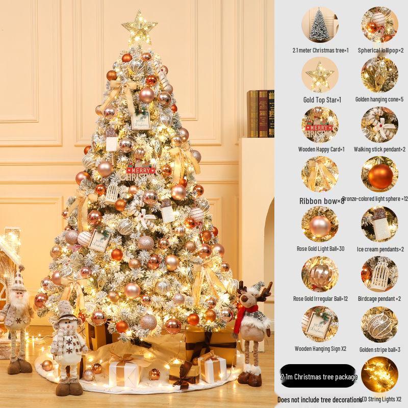 Nordic-Inspired High-End White Snow Christmas Tree Decoration Set (1.5/1.8/2.1m)