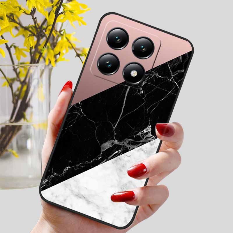 Для Xiaomi 14T / 14T Pro Чехол Модный Черный ТПУ Мраморный Расписной Чехол для Xiaomi 14T Pro Ударопрочный Корпус Capa Силиконовый Мешок 6.67''