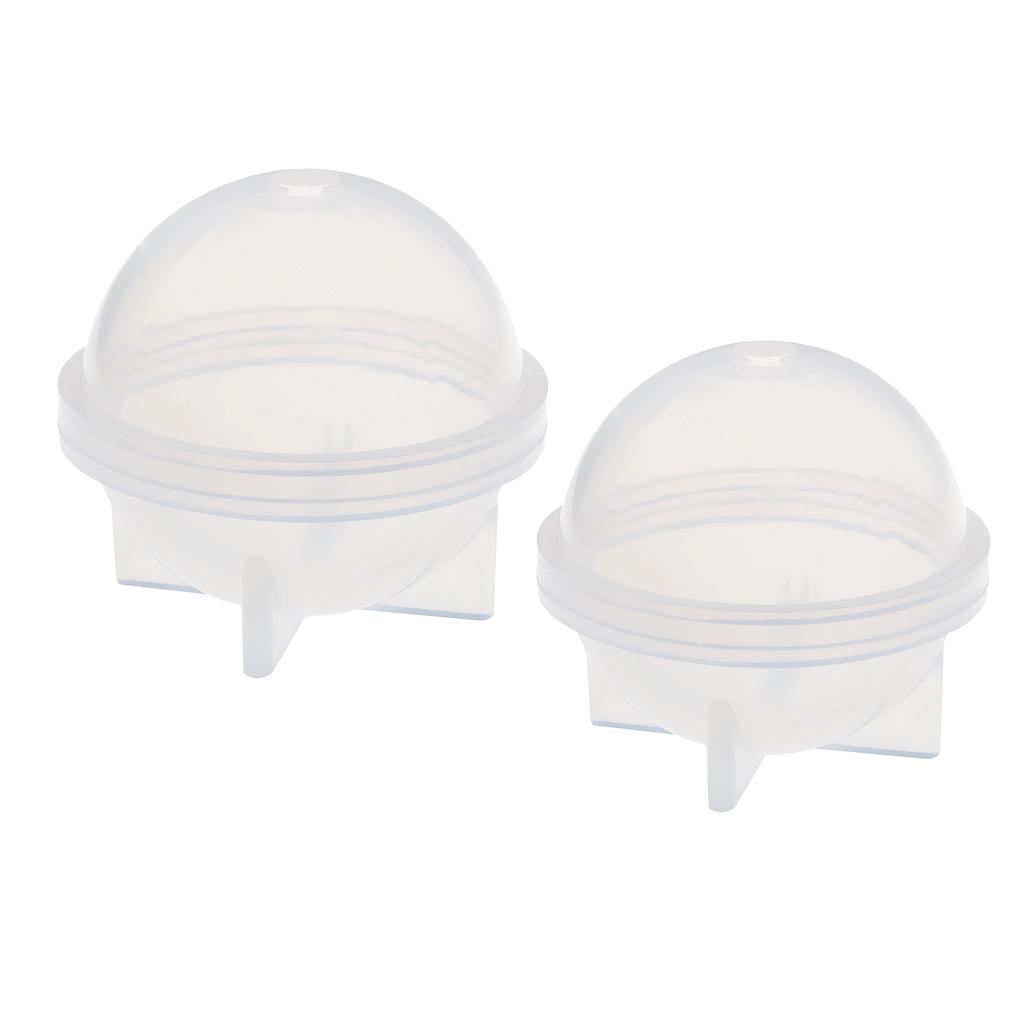 2 Pieces Sphere Ball Shape Silicone Mould for Resin Casting Craft 50mm 60mm