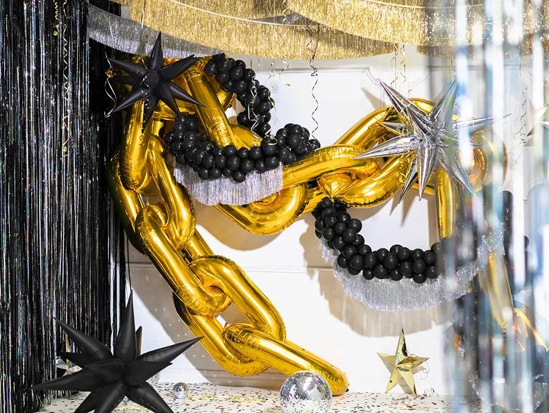 3D Star Foil Balloon 95cm Black