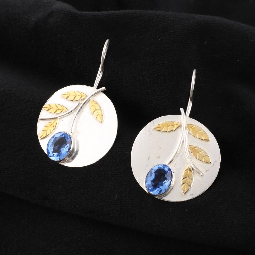 Tanzanite Gemstone 925 Sterling Silver Jewelry Handmade Earrings1.73" Women Gift EE-176-15