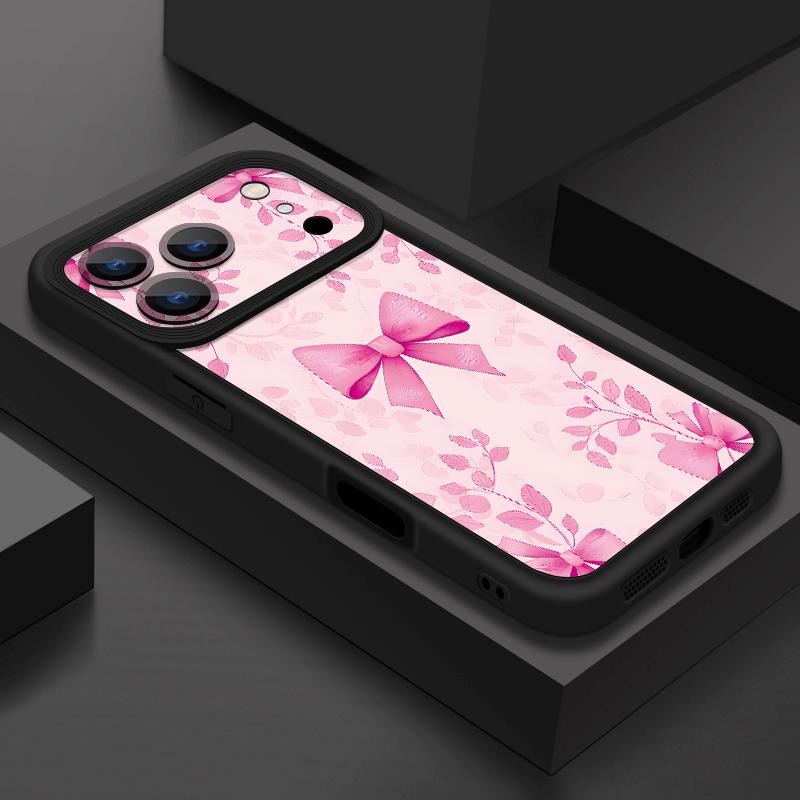 Мягкий чехол для телефона с ярким узором в виде бантиков Для iPhone 17e 17 16 15 14 13 Pro Max 17 Pro 16e 11 Ударопрочный силиконовый задний чехол из ТПУ