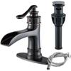 Waterfall Bathroom Faucet Oil Rubbed Bronze Single Handle Lavatory Mixer Tap  Vessel Sink Faucet Farmhouse Vanity  Sink Faucet