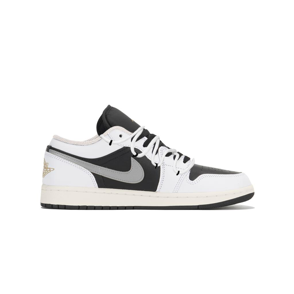 Jordan Air Jordan 1 Устойчивые к истиранию Низкие Скейтбордические Ботинки Унисекс Черно-Белые 553558-172(Команда210-)