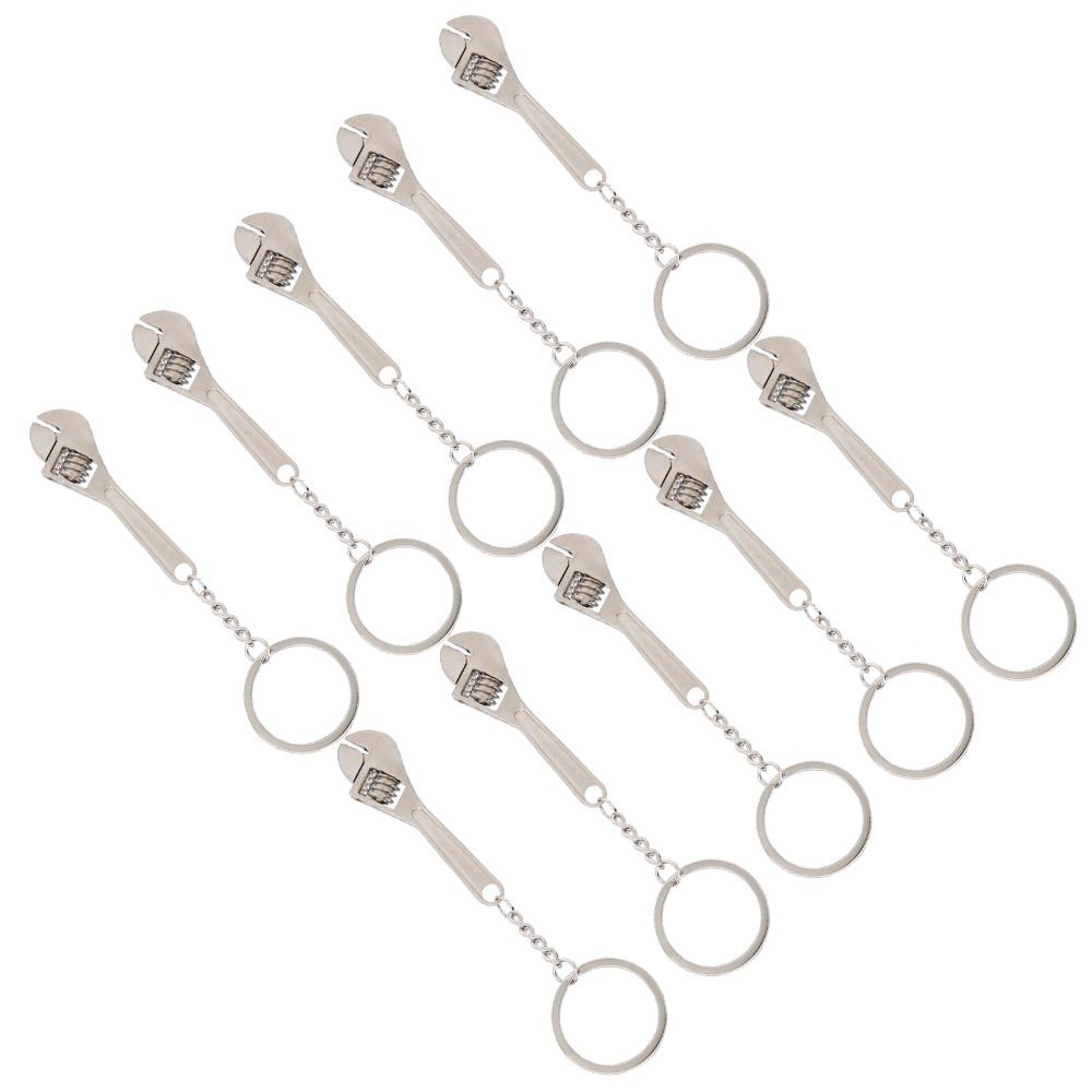 10PCS Zinc Alloy Wrench Keychains Sturdy Alloy Tool Ornaments Mini Mini Keychains For Daily Use