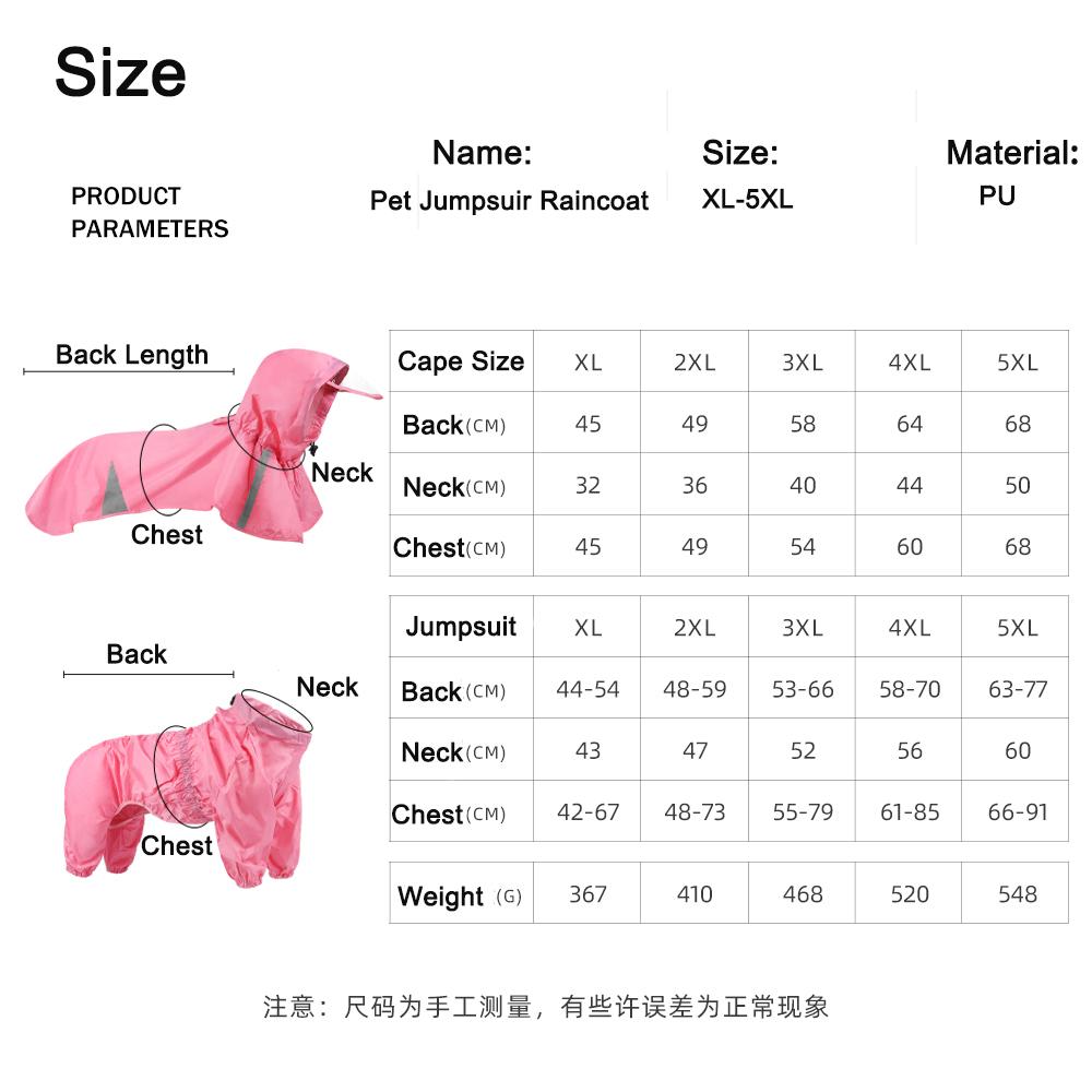 2 шт./компл. комбинезон для больших собак, дождевик, водонепроницаемая одежда для домашних животных, дождевик для средних и больших собак, дождевик для лабрадора, пончо для французского бульдога