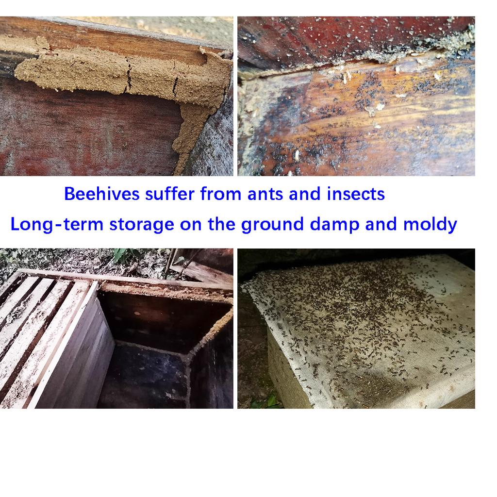 4pcs Bee Hive Stands,Beehive Support Bracket,Waterproof Box Foot Pads,Outdoor Bee Sink Base for Beekeeping