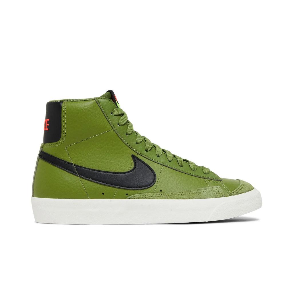 Nike Blazer Mid '77 Grade School 'Asparagus' (Unisex) Asparagus / Black / Bright Crimson Kids' Skateboarding Shoes DH1017 300