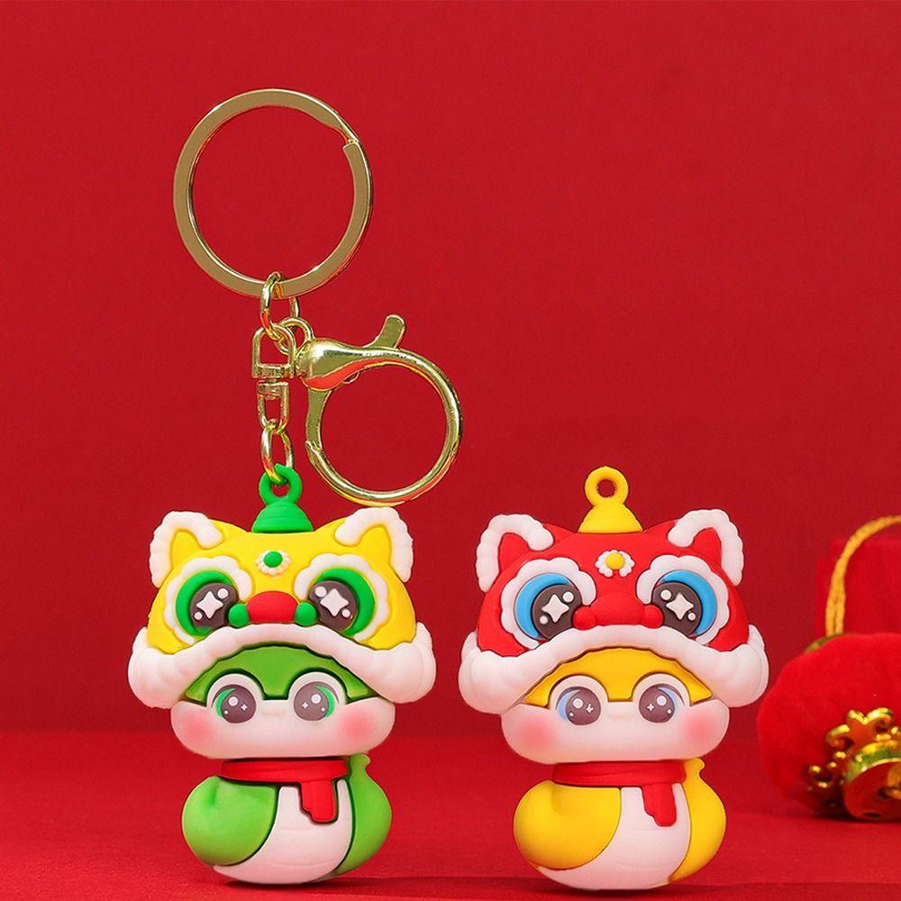 Blessing Lucky Snake Key Ring Cute Chinese New Year Pendant Creative Snake Year Keychain  Friends