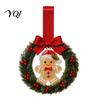 Versatile Seasonal Hanging Wreath Mini Christmas Door Handle Decoration, Gingerbread/Angel/Bell/Snowman Artificial Pine Winter Festive Gift