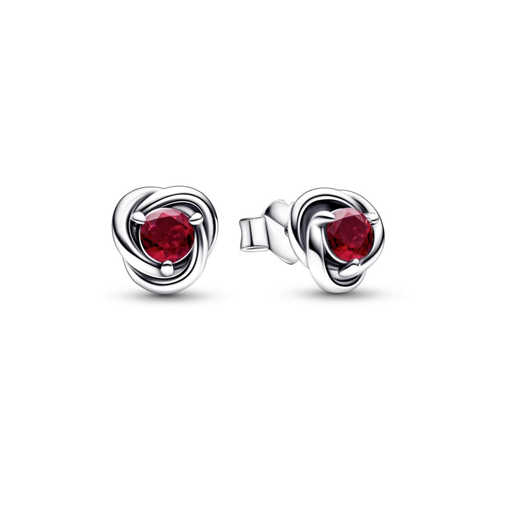 Pandora True Red Eternity Circle Stud Earrings (July)_292334C01