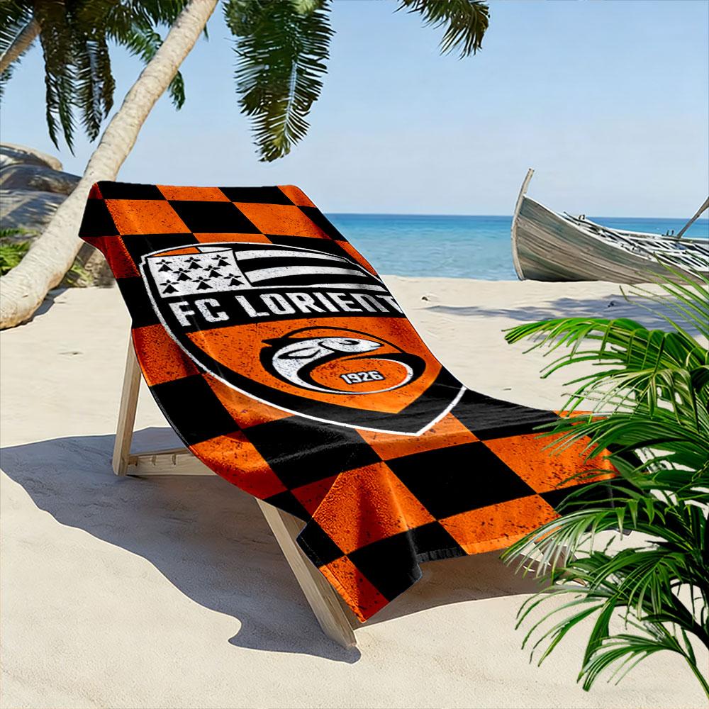FC Lorient Badge Design Beach Towel Quick-drying for Travel Outdoor Sports Jogging Beach and Swimming
