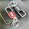 Двойной переключатель Брелок для ключей автомобиля Металлический держатель для ключей Кольца Пряжка Роскошный кожаный брелок Мужской