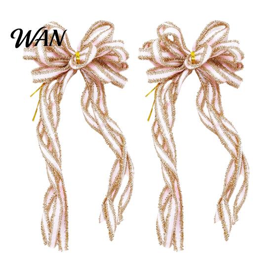 Holiday Gift Wrapping Bows 2 Pcs Velvet Christmas Bows, Shiny Bow Tree Hanging Decoration for Large Fabric Decorations Wreath, Garland, Xmas