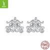 Vintage Fairy Tale Pumpkin Car Stud Earrings French Elegant Romantic S925 Sterling Silver Stud Earrings