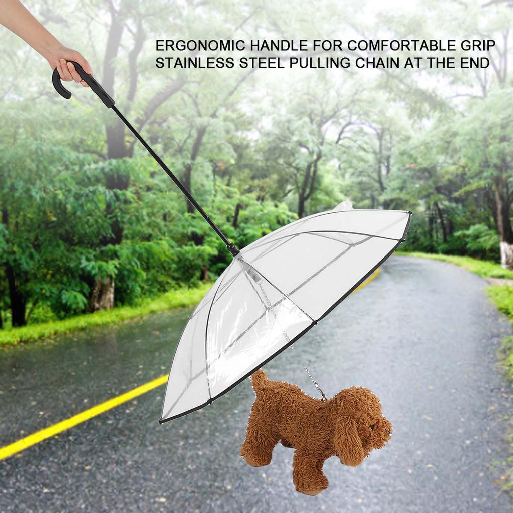 Portable Pet Umbrella Assemble Type Dog Cat Umbrella with Pulling Leash Chain for Rainy