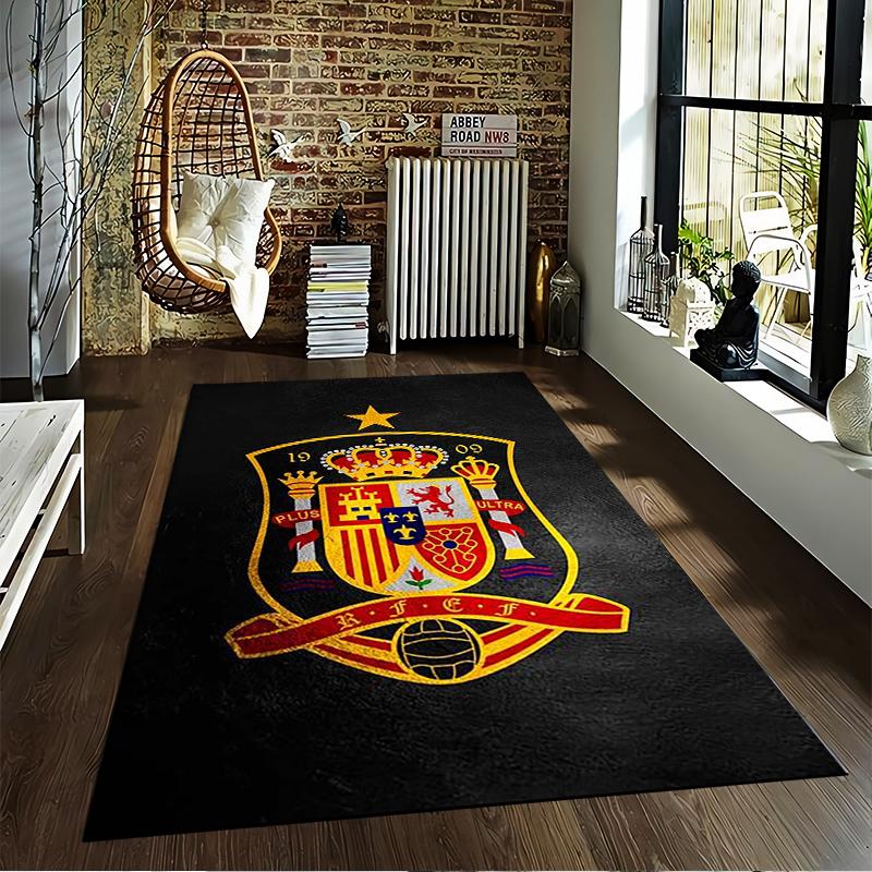 Spain Football Emblem Set Designed floor mat, suitable as a non-slip mat for the living room or bedroom sofa