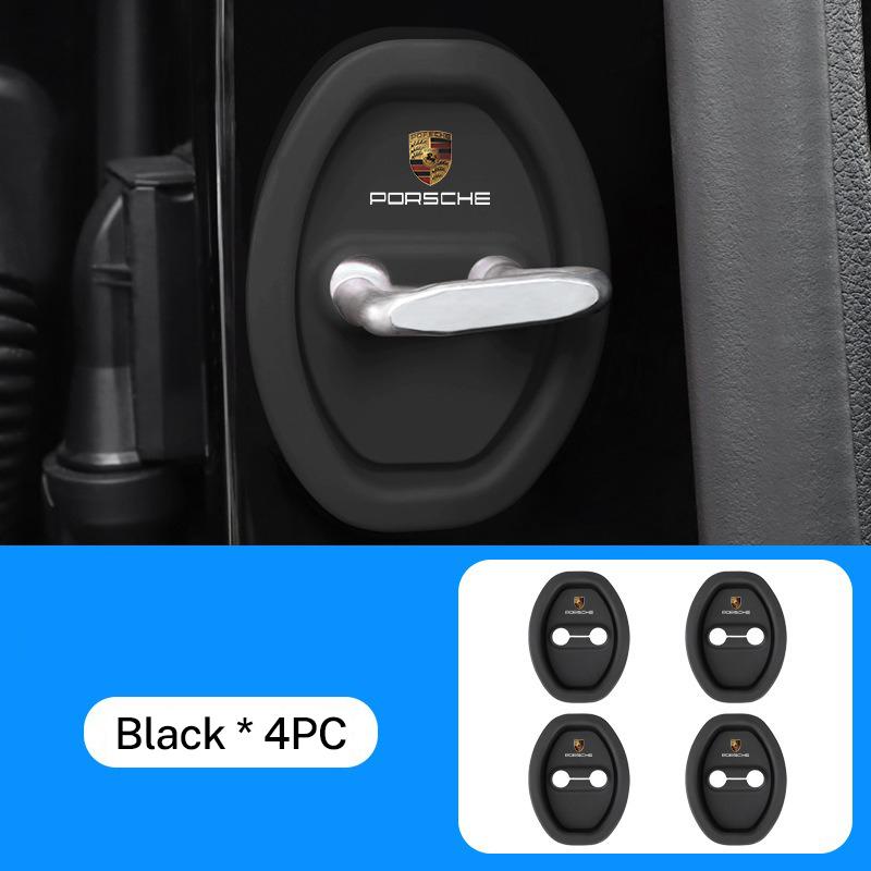 AFEBO1 Car Door Lock Buckle Protection Cover Elastic Anti-Collision For Porsche Cayenne Macan 911 Panamera 718 Taycan 918-Spyder 928 96