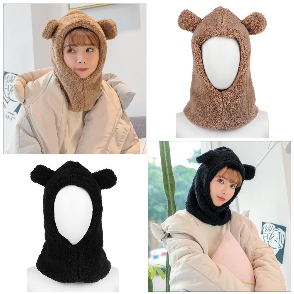 Warm Windproof Plush Beanies Caps Earflap Earmuff Winter Hats Bear Ear Hat
