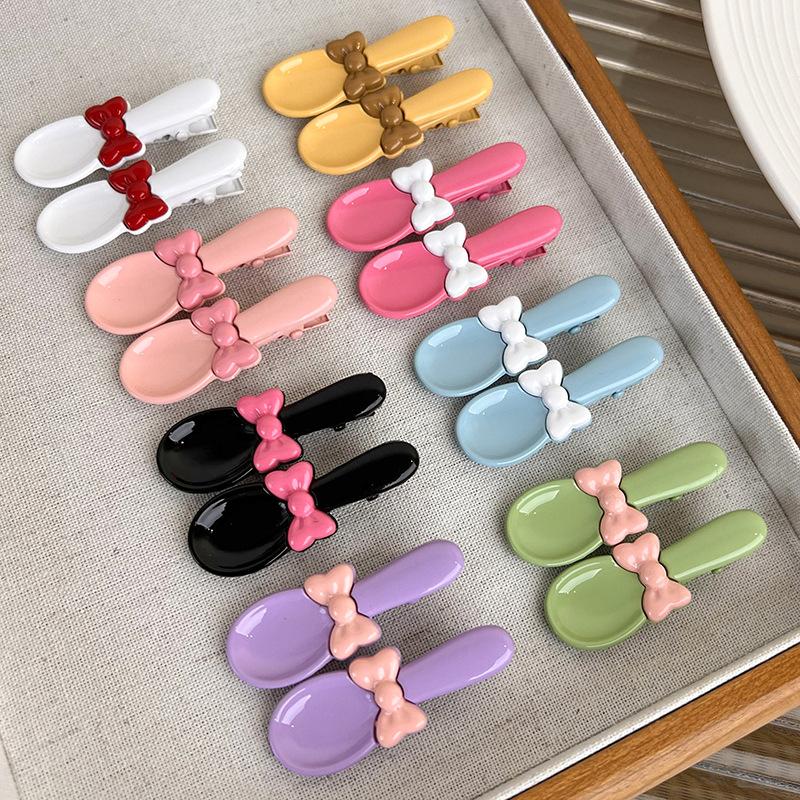 UXSL Новые милые и забавные креативные заколки для волос, красочные заколки-бантики, заколки для волос в виде суповых ложек для женщин, девушек, заколки-автоматы, модные аксессуары для волос