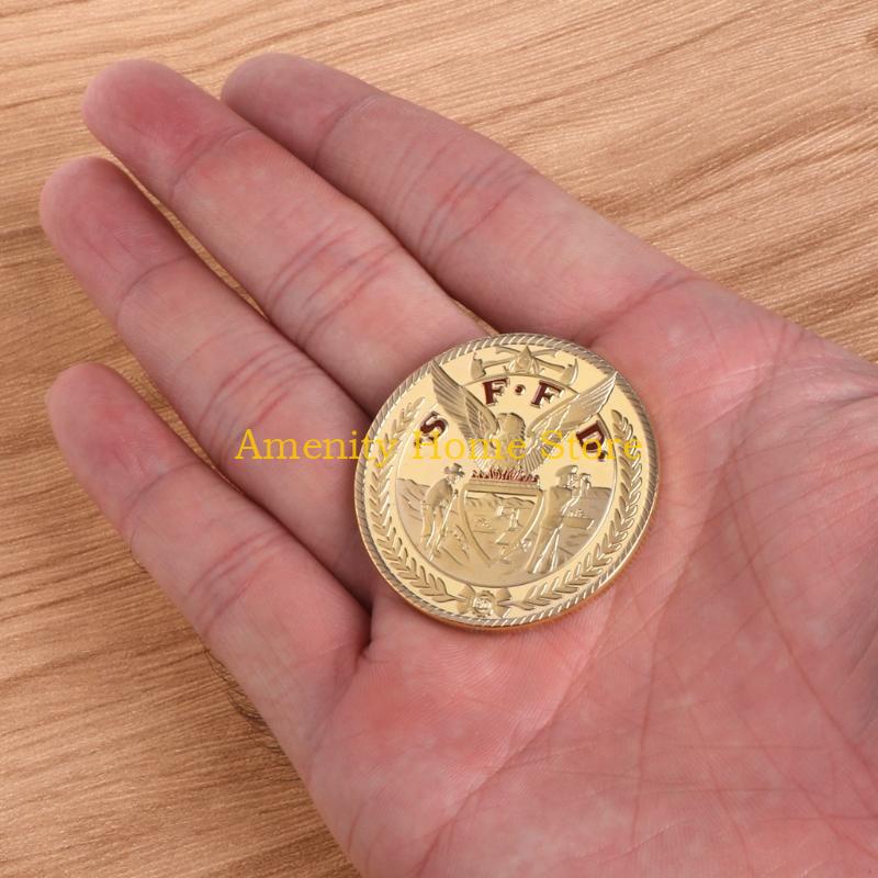 F26C Commemorative Coin Collection Artwork Plating Golden Saint Florian Firefighters