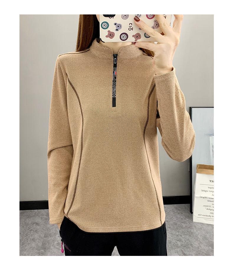 Женский эластичный флисовый свитшот большого размера со стойкой для осени/зимы - быстросохнущий, дышащий, толстый и теплый.