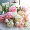New 3 Heads Rose Party Hotel Decoration Pretty Artificial Peony Flower Practical Wedding Bride Holds Flowers Household Ornament